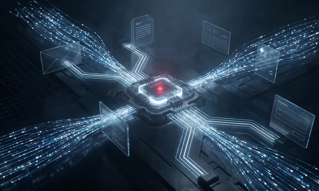 AI integration in business flows — illustration
